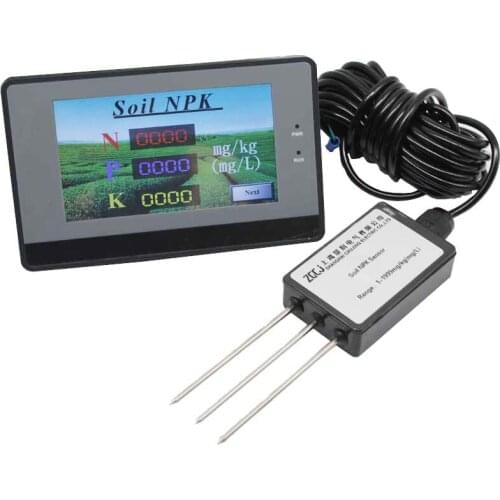Soil NPK detector display meter can export history data to U disk with earth NPK sensor