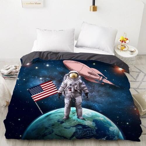 Cartoon Childrens Duvet cover Quilt/Blanket/Comfortable Case Bedding for kids baby girls for Home Space astronaut airship