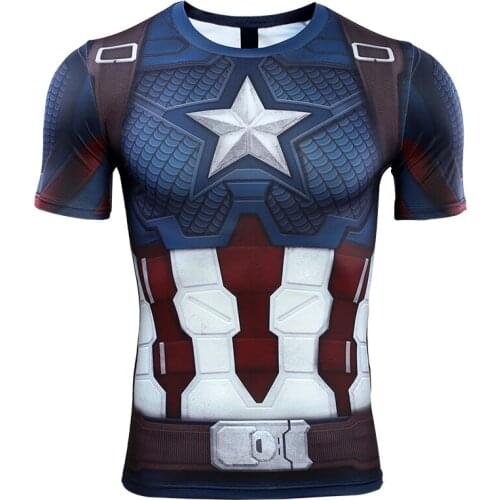 New Hot Sale Comics Fashion T Shirt Men 2020 Summer Compression 3D Printed Men T-Shirt Exercise Fitness Clothing Tops Tees