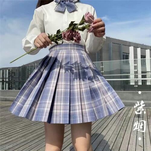 Hayoo Winter Womans Mini Skirts Harajuku japan jk Style uniform Cute Kawaii For Girls High Waist Skirts Plaid Pleated Skirt suit