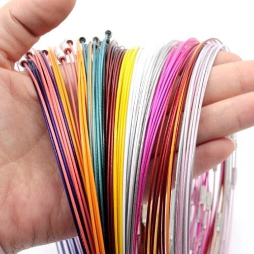Colorful 50pcs Stainless Steel Cable Memory Wire 18inch For Fashion Jewelry Bracelet Bangle DIY Making Findings