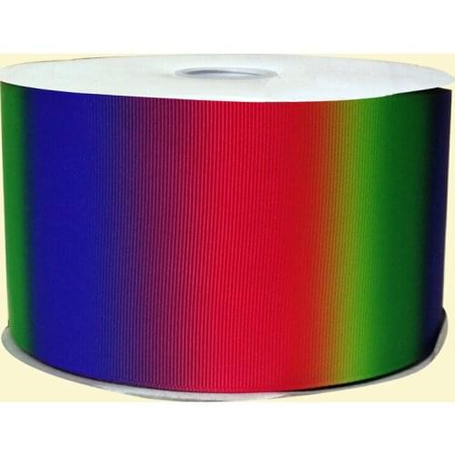 3" inch 75 mm 7.5 cm gradual colors free shipping printed grosgrain ribbon for gift packing