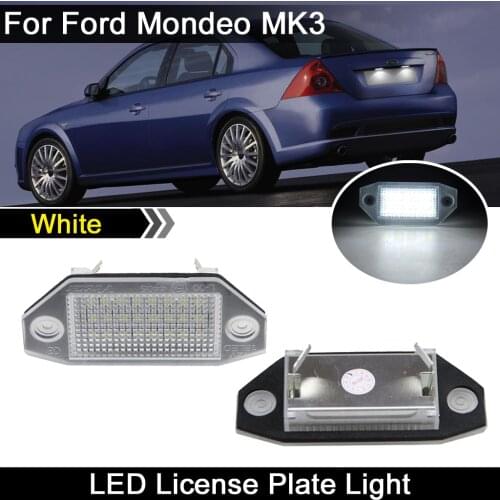 For Ford Mondeo MK3 2000-2007 Car Rear White LED License Plate Light Number Plate Lamp