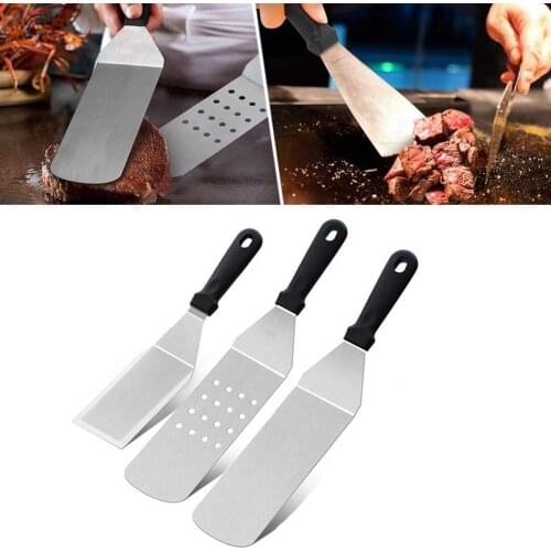Stainless Steel Plastic Handle Steak Fried Shovel Leaky Spatula Pizza Peel Spade Cutlery Bakeware Kitchen Cooking Tool