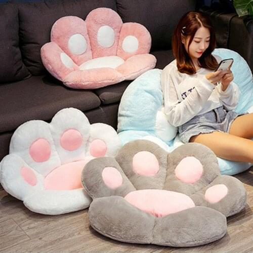 Cute Bear Paw Half Enclosed Cushion Office Seat Cushion Lazy One Piece Sofa Cat Claw Student Cushion