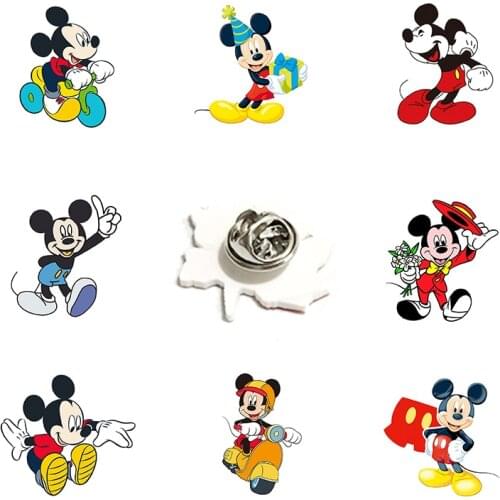 Disney Fashion Personality Mickey Bike Styling Lapel Pin Funny Resin Cartoon Pin Backpack Hats Boys And Girls Jewelry Gifts