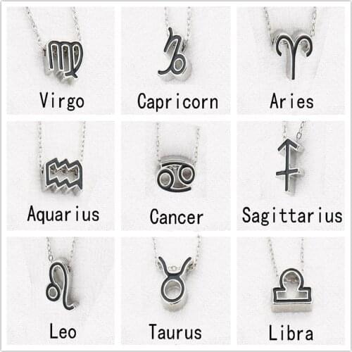 Cxwind Femme Charm 12 Horoscope Zodiac Sign Pendant Necklace Aries Leo Gemini Constellations Women Jewelry Party Birthday Gift