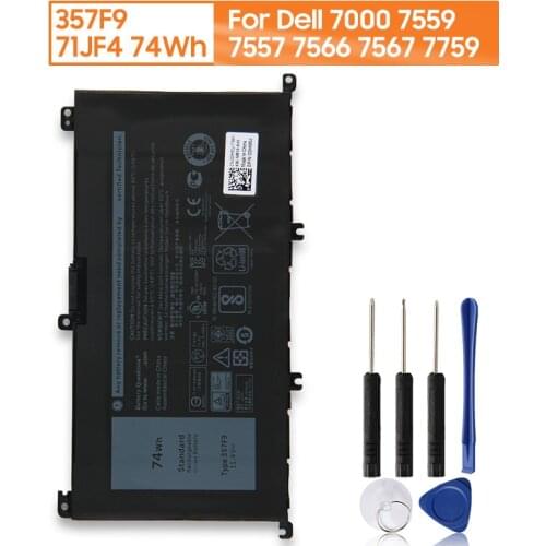 Original Replacement Battery 357F9 71JF4 For Dell Inspiron 15" 7000 7559 7557 7566 7567 7759 Rechargable Laptop Battery 74Wh