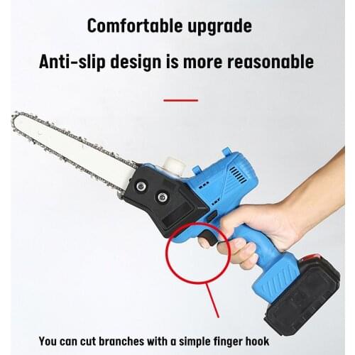 Cordless Electric Chainsaw Logging Saw with 2 Batteries Small Brushless Household Portable Garden Fruit Tree Wood Cutting Tool