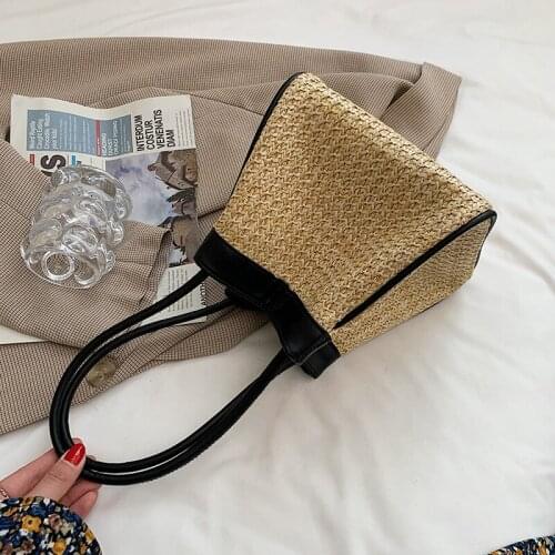 Mini Weave Handmade Rattan Straw Underarm Bag for Women 2021 Summer Fashion Luxury Brand Trendy Shoulder Handbags Picnic Purses