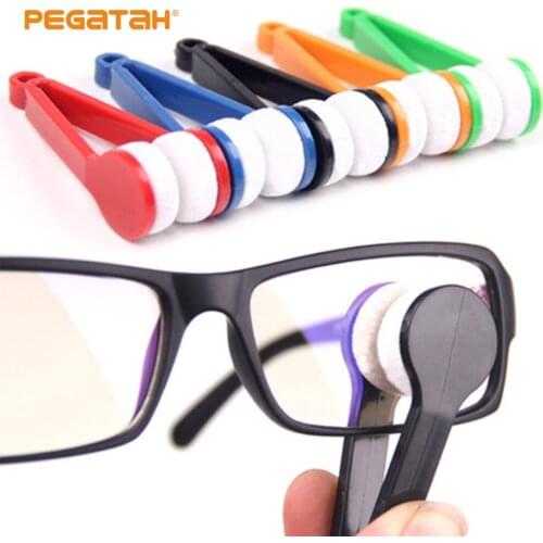 Portable Multifunctional Glasses Cleaning Rub Two-side Glasses Brush Microfiber Spectacles Cleaner Glasses Cleaning Tools