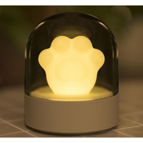 Cute Cat Claw Portable USB Rechargeable Music Box Bedside Lamp LED Night Light