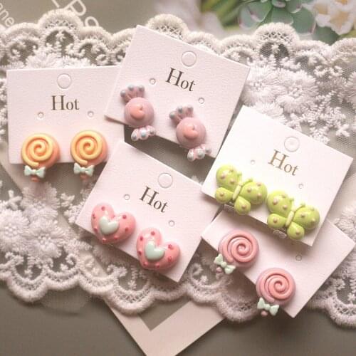 Cute Styles Fruits Candy Heart Butterfly Clip on Earrings for Children Girls No Pierced Earring Jewelry Play Costume Earring