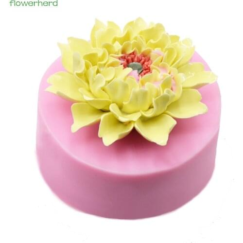 3D Peony Mold Big Cake Silicone Mold Wedding Flower Sugar Gelatin Candle Soap Mold Cake Decorating Tools Handmade Crafts Tools