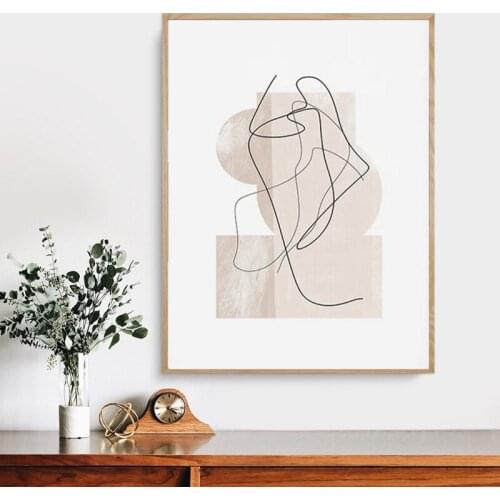 Contemporary Abstract Line Drawing Art Prints Modern Wall Art Canvas Painting Nordic Minimalist Style Poster Living Room Decor