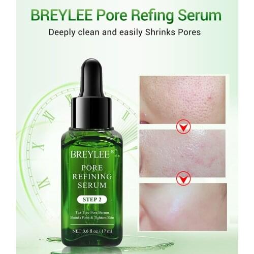 BREYLEE Shrink Pores Serum Pore Tightens Refining Moisturizing Essence Whitening Anti-aging Oil Control Facial Essence Skin Care