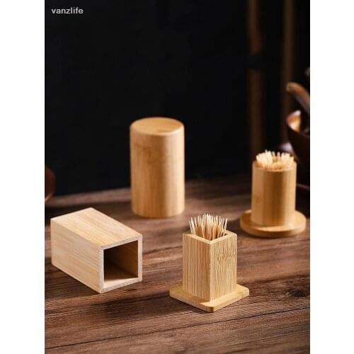 Vanzlife Bamboo toothpick bamboo wood container household hygiene double head available bamboo with bottle container tools
