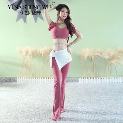 Adult Oriental Practice Clothes Wear Performance Dancing Women Bellydance Belly Dance Costume Set Top Long Pants Suit Hip Scarf