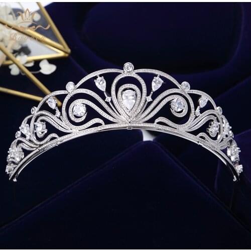 Bavoen Top-end High quality Sparkling Zircon Bridal Tiara Crown Bridal Hairbands Wedding Hair Accessories