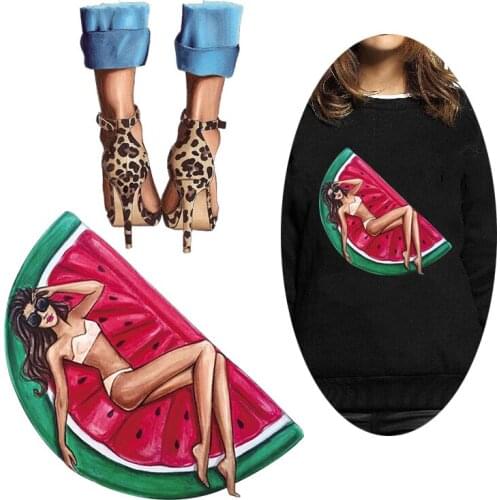 Women shoes iron on transfers for clothing thermal stickers on clothes thermo heat transfer fashion patch applique vinyl patches