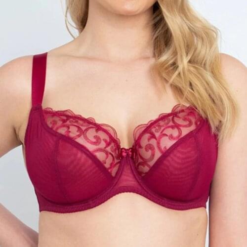 Womens Minimizer Bras Full Coverage Lace Sheer Underwire Female Plus Size Non Padded Breathable Lingerie 36 38 40 ff GG HH JJ K