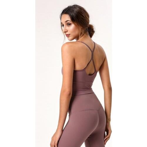 Women Sports Bra Gym Padded Crop Top Spring Summer Slim Fitness Camisole Tight Sexy Bra Running Breathable Vest Workout Clothing