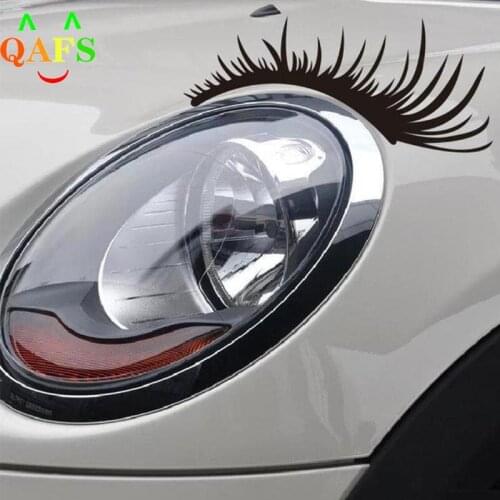 1Pair 3D Charming Eyelashes Car Sticker Fake Eye Lash Car Headlight Funny Decals Door Window Vinyl Waterproof Product