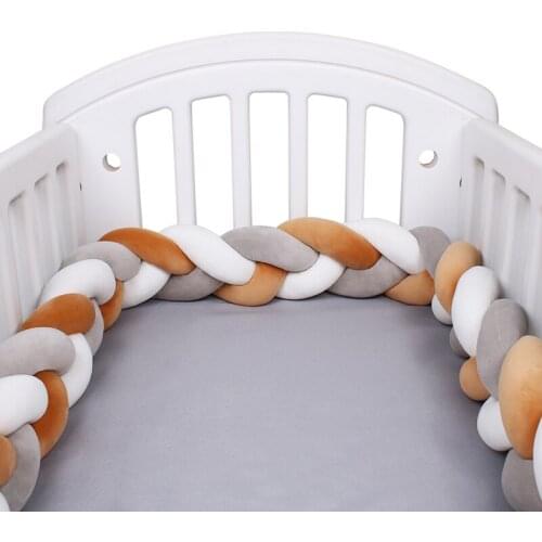 4M Newborn Cot Bumper Baby Braid Knot Cradle Braided Crib Bumper Tour De Lit Bebe Baby Crib Infant Knot Pillow Room