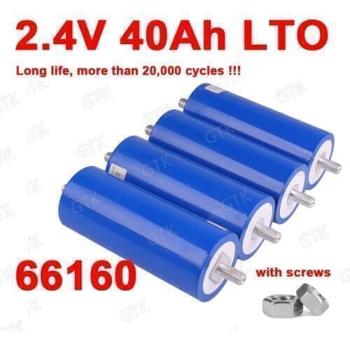 5pcs Lithium titanate battery 2.3V 2.4V 40AH LTO bateria 15C 600A for DIY 24V 48V scooter bike AGV Solar energy storage EV