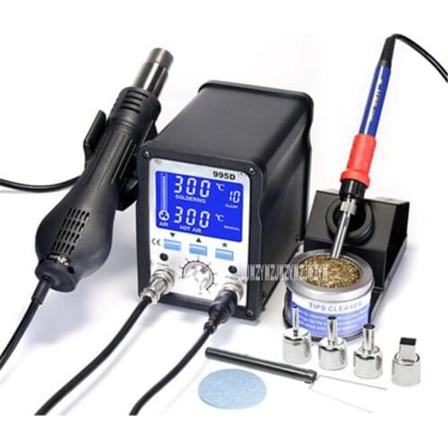 995D Digital Intelligent Soldering Station Hot Air Desoldering Station Rework Solder Station Heat Gun Welding Station 110V/220V