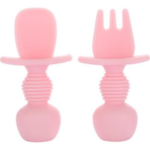 Baby Learn To Eat Training Spoon Safe Material Food Feeding Spoon Food Grade Easy-to-clean Silicone Utensils