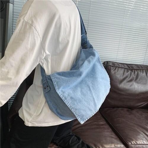 Large denim crossbody bags for women sac bandoulière femme retro jeans shoulder bag bolsas de mujer damen taschen borse donna