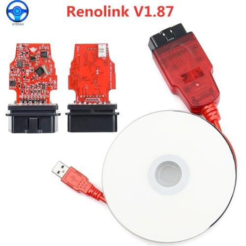 Renolink V1.87 V1.52 ECU for R-enault ECU Programmer ECU Resetting Key Coding Matching Dashboard Coding ECU Resetting Function