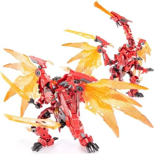 NEW JINBAO Cool Transformation 5 Movie Toys Flame Red Dragon Model PE DX09 Action Figure Robot Deformation 8871 Kids Boy Gift