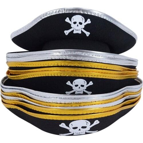 Halloween Felt Hat Pirate Captain Ghost Festival Cap For Kids Adult Womens Fashion Accessories Halloween Party Decoration Props