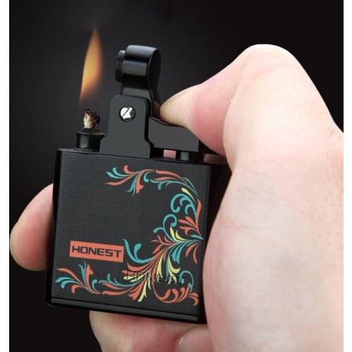 Honest brass kerosene windproof lighter personality creativity UV color printing lighter classic kerosene lighter