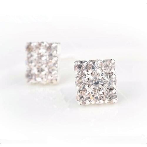 Hot Sales Simple Square Earring Imitation Rhinestone Earring Mei Stylish Jewelry