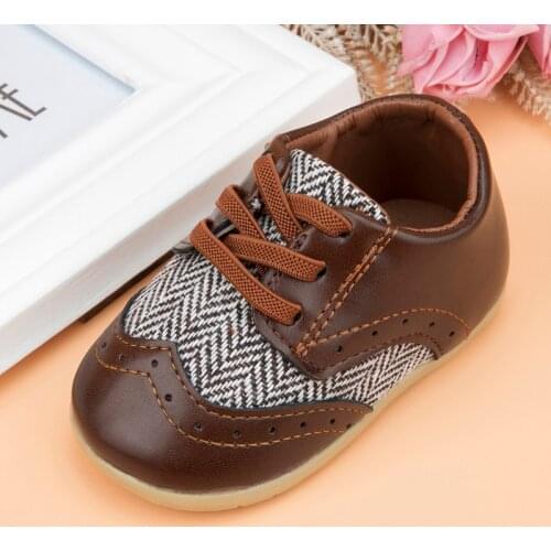 KIDSUN 2021 New Arrival Baby Shoes Classical PU Leather Toddler First Walkers Rubber Sole Soft Anti-slip Infant Boy Moccasins