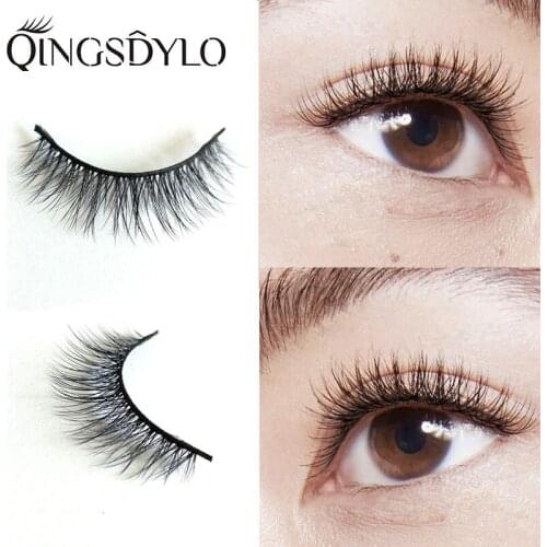 False Eyelashes 3D Wispy Hand-made Full Strip Lashes Reusable Luxury Crisscross Elegant Silk Lashes Extension Shorter Length