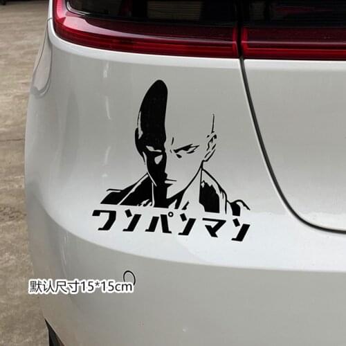 Car Styling Stickers Auto Window Tail Body Graphics for Japanese Classic Anime Saitama Teacher Serious Face