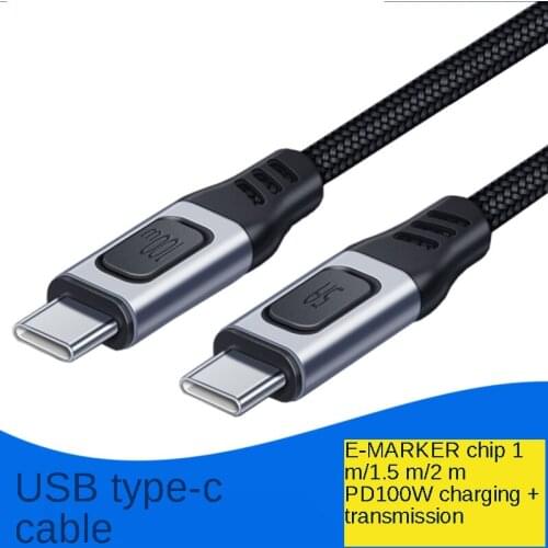 1m 1.5m 2m USB Type C 3.1 to USB C Male to Male 100W Nylon Woven Mesh High-speed transmission data cable for Macbook Xiaomi HP