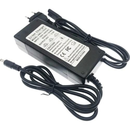 New 36V 2A battery Charger Output 42V 2A Charger Input 100-240V AC Lithium Ion Li- Poly Charger for 10 Series 36V Electric Bicyc