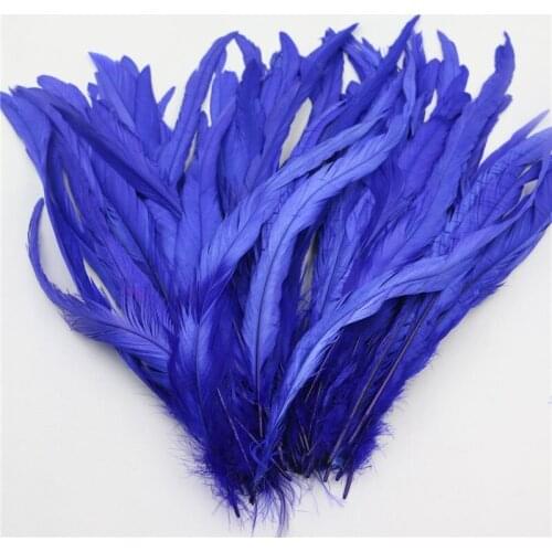 Wholesale 100pcs 8-10inch / 20-25cm / high quality royal blue cock tail feather / DIY holiday party accessories 23 colors