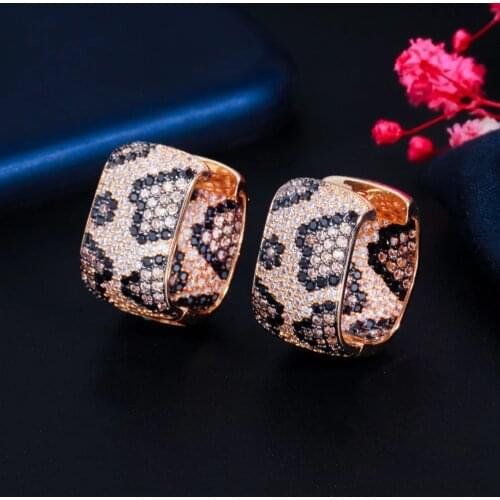 Multicolor Zircon Leopard Snake Texture Earring Snake Small Exquisite Fashion Luxurious For Women Jewelry Wedding Party Gift