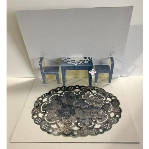 Mmao Crafts Metal Steel Cutting Dies New Folding 3D chair table Stencil For DIY Scrapbooking Paper/photo Cards Embossing Dies