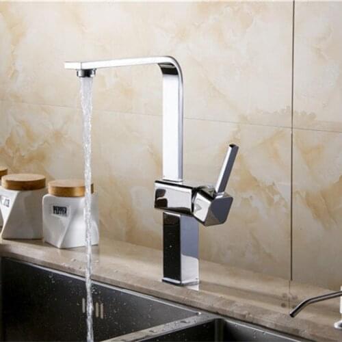 Luxury pull out solid brass kitchen sink mixer tap with polished chrome kitchen water faucet