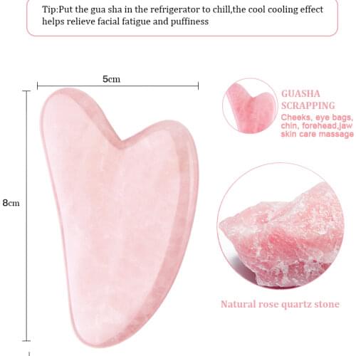 Natural Jade Gua Sha Scraper Board Massage Rose Quartz Jade Guasha Stone For Face Neck Skin Lifting Wrinkle Remover Beauty Care