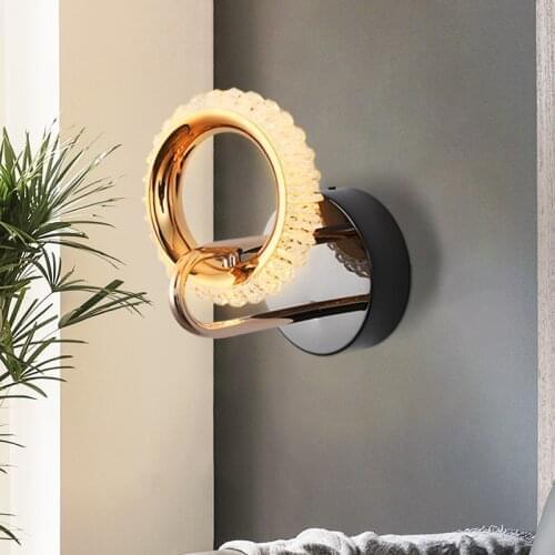 Modern Crystal Star Diamond Wall Lamp Nordic For Home Living Room Light Bedroom Study Inside Sconce Iron Decor Lighting Fixture