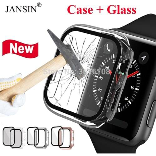 Tempered Glass+cover For Apple Watch case 42mm 38mm Bracelet Protective bumper watch Accessories For Apple Watch 40mm 44mm Case