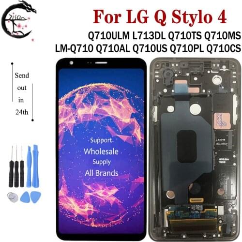 LCD With Frame For LG Q Stylo 4 Q710 Q710MS Q710CS Q710ULM Display Screen Touch Digitizer Full Assembly Q710TS Q710AL Q710PL LCD